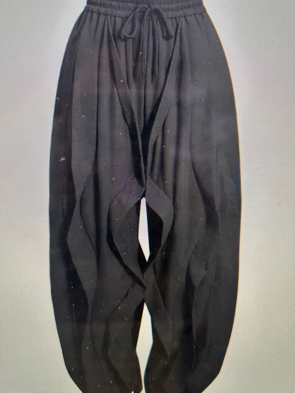 NWT Micas Drawstring ruffle trousers black large